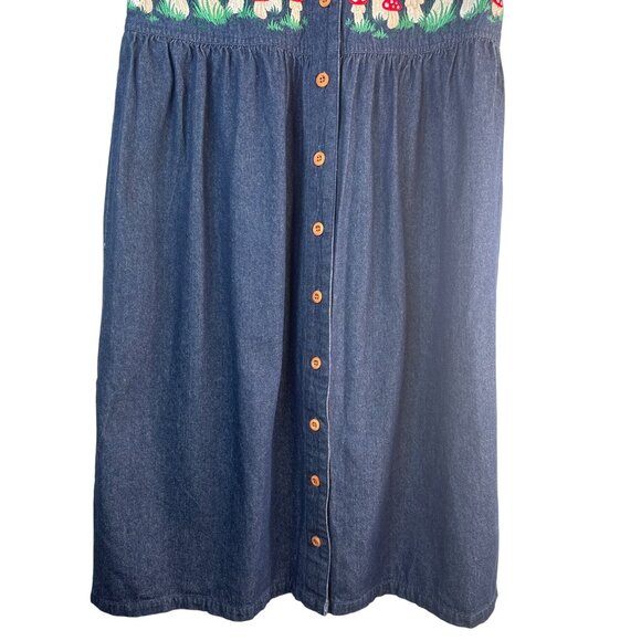 Dangerfield Size 10 Denim Mushroom Print Dress NWT - Picture 8 of 16